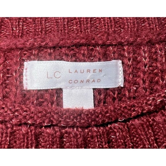 Lauren Conrad Sweater Womens Size Medium‎ Red/Orange Round Neck Knit Acrylic - Picture 9 of 13